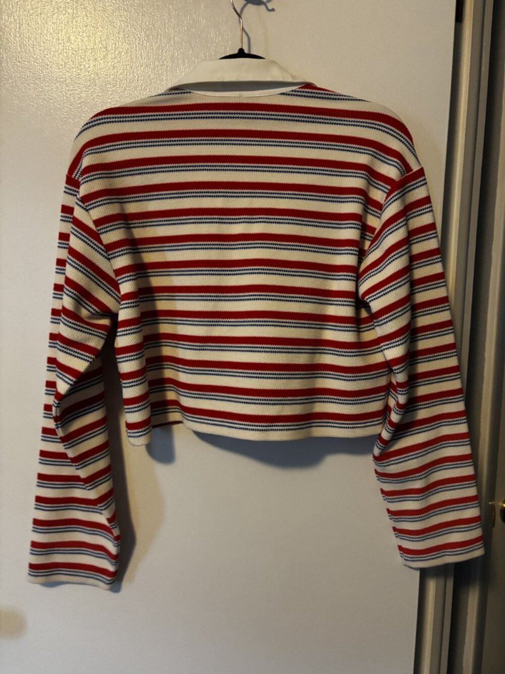 Reformation Anna Rugby Shirt in Red and Blue Stripe, Size Small - Picture 5 of 5